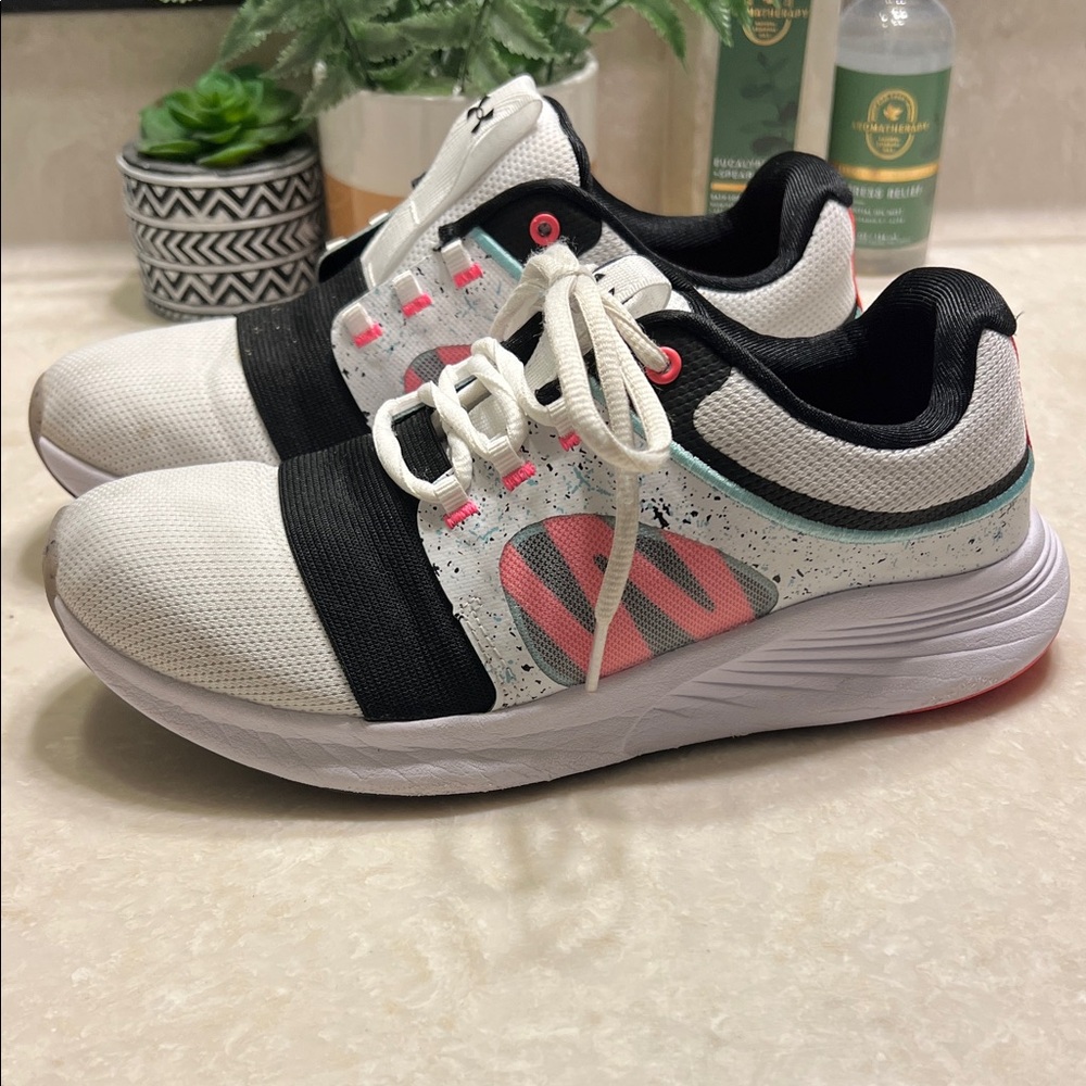 Under Armour White and Pink Athletic Shoes
